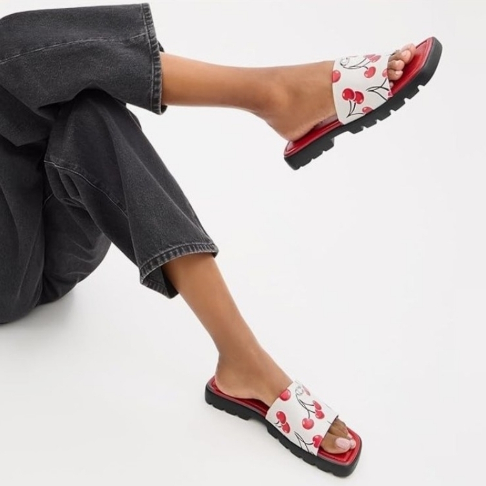 Coach Cherry Pattern Slide Sandals - Picture 2 of 2